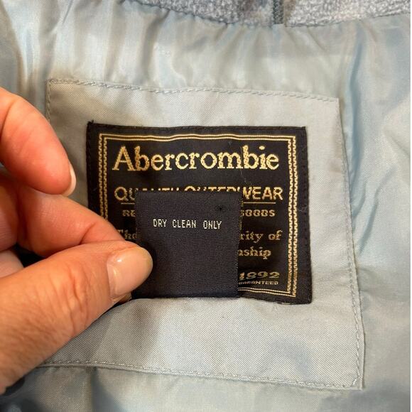 ABERCROMBIE & FITCH Vintage Two Tone Blue Retro Goose Down Puffer Vest MEDIUM - Picture 8 of 8